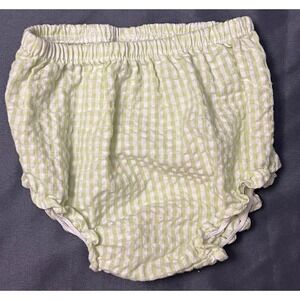 Baby Green White Gingham Bloomers Diaper Cover 12 Months Elastic Waist